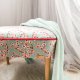 Puf podnóżek ławeczka tapicerowana siedzisko kwiaty wiśni