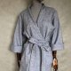 Kimono 100% handmade wełniane, wiązane w pasie paskiem, na plecach zdobione autorską aplikacją z motywem oka.