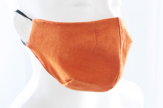 męska solidna profilowana dwuwarstwowa pomarańcz maseczka maska