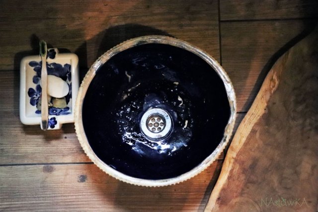Umywalka Kobaltowa, umywalka niebieska, umywalka nablatowa, umywalka ceramiczna, umywalka łazienkowa, umywalka gliniana