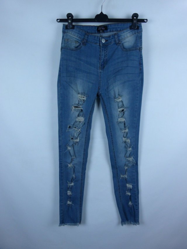 Mid Rise push up spodnie jeans dziury / M