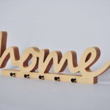 Wieszak na klucze - drewniany napis home