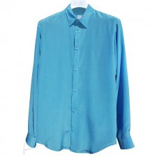 Błękitna koszula jedwabna