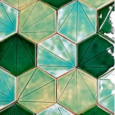 Ręcznie robione kafle heksagony "Zielony Eden"