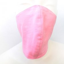 męska maseczka bez gumek na rzep profilowana dwuwarstwowa różowa