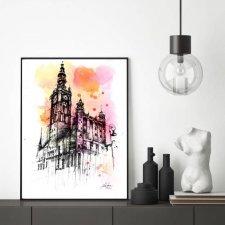 Plakat Katedra Gdańsk z kolorem