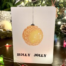 Kartka świąteczna z bombką "Holly Jolly"