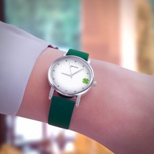 Zegarek mały - Koniczynka - silikonowy, zielony