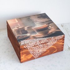 Pudełko drewniane dla miłośnika / miłośniczki kawy