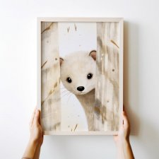 Plakat dla dzieci Leśne zwierzątka Łasiczka - 50x70 cm
