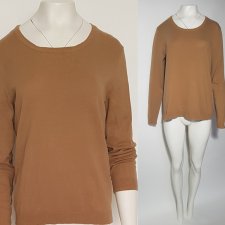 H&M BASIC klasyczny sweter bawełna camel Hv148