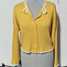Asos krótki damski żółty sweterek 40 L