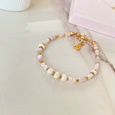 Bransoletka opal peruwiański kunzyt perły