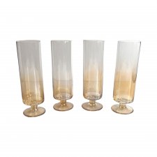 Komplet czterech kieliszków opalizujących do szampana Schott Zwiesel, Niemcy, lata 80.